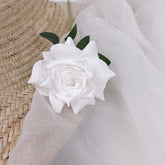 Single Rose Stem in White